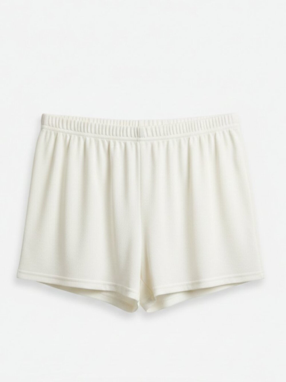 Nicole Miller New York - White Ribbed Lounge Sleep Shorts